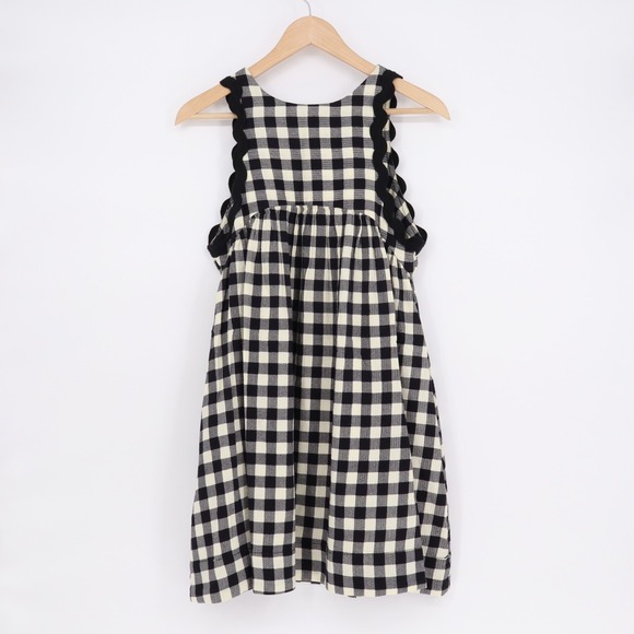 Kimchi Blue Urban Outfitters Kittie Mini Dress Womens M Black White Scalloped - Picture 8 of 9